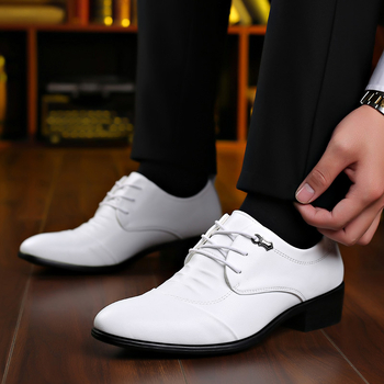 Δερμάτινα Παπούτσια Άνοιξης και Καλοκαιριού για Άνδρες, Κορεάτικο Στυλ Casual Business Official Wear, Βρετανικά Ανδρικά Αόρατα Παπούτσια Αύξησης Εσωτερικού Ύψους Sj2257