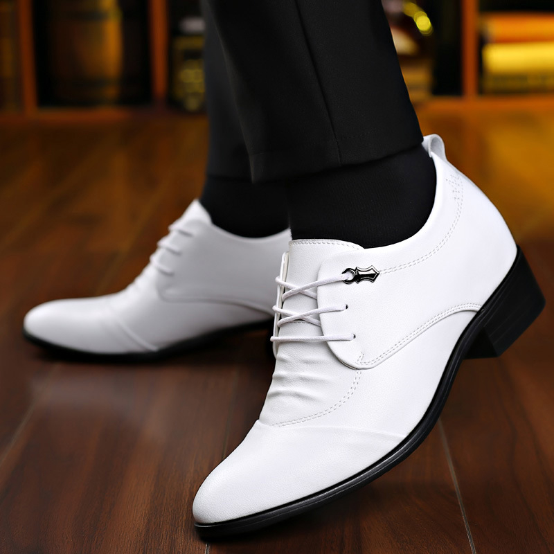 Pantofi din piele pentru bărbați de primăvară și vară, ținute formale casual de afaceri în stil coreean, pantofi britanici cu înălțime interioară invizibilă Sj2257