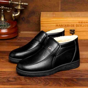 Pantofi sport casual pentru bărbați, căptușiți cu fleece, caldi, de iarnă, din bumbac, pentru vârstnici