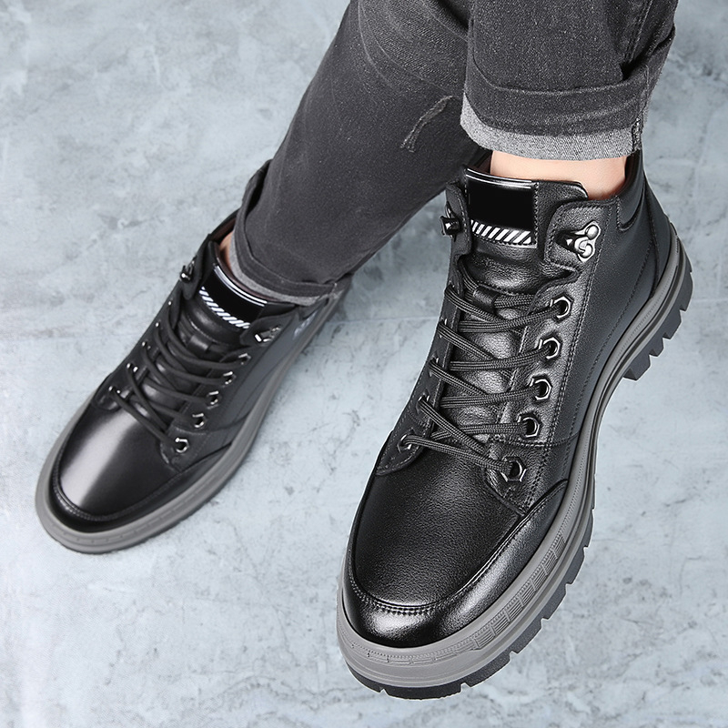 Pánske pracovné topánky Martin, jeseň a zima 2022, nová módna značka, ležérne kožené topánky strednej kategórie, pánske kožené topánky v britskom štýle