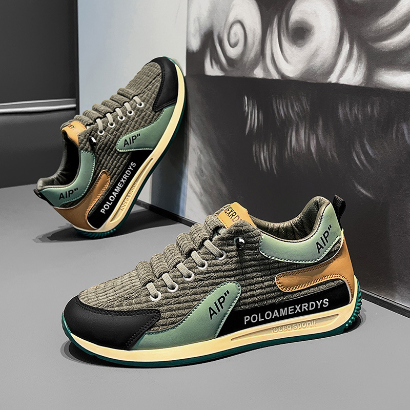 Populárne pánske topánky 2025 Nové manšestrové trendy teplé ležérne športové pánske jesenné a zimné nazúvacie topánky Forrest Gump