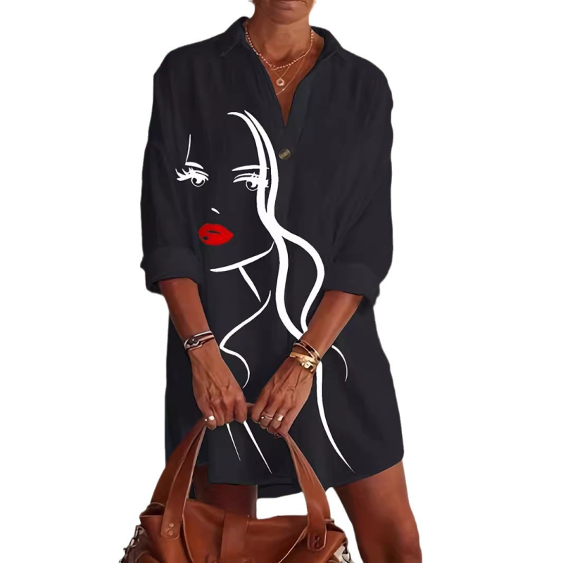 Vara transfrontalieră nouă, vânzare fierbinte, femei, top european și american, modă casual, fată, imprimat, pulover, navetiști, tricou