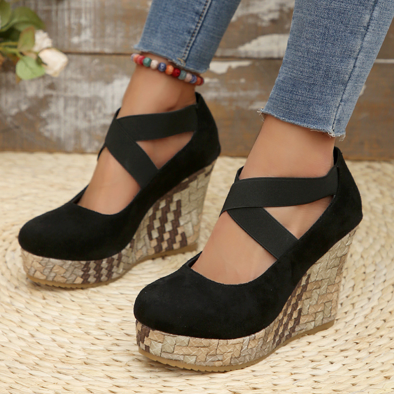 2025 m. pavasario ir vasaros „Crossborder“ naujos, žuvies burnoje esančios, tuščiavidurės, elastingos, vandeniui atsparios, platforminės, storapadės moteriškos romėniškos basutės