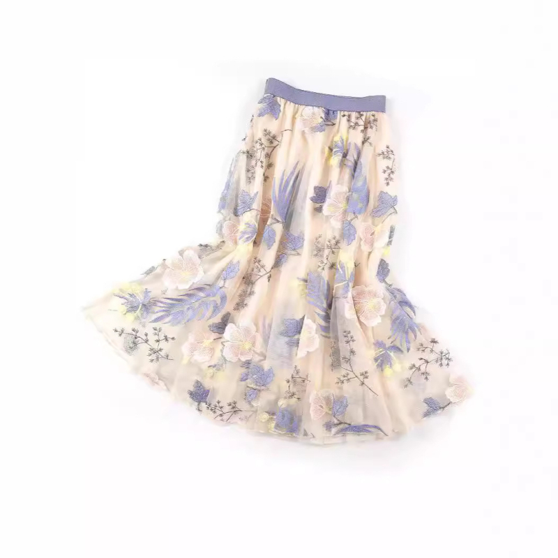 Dámska letná sukňa s potlačou celebrít, vysoko kvalitná, v tvare písmena A, stredne dlhá, lenivý štýl, kvetinový vzor, umelecký vysoký pás, chudnutie