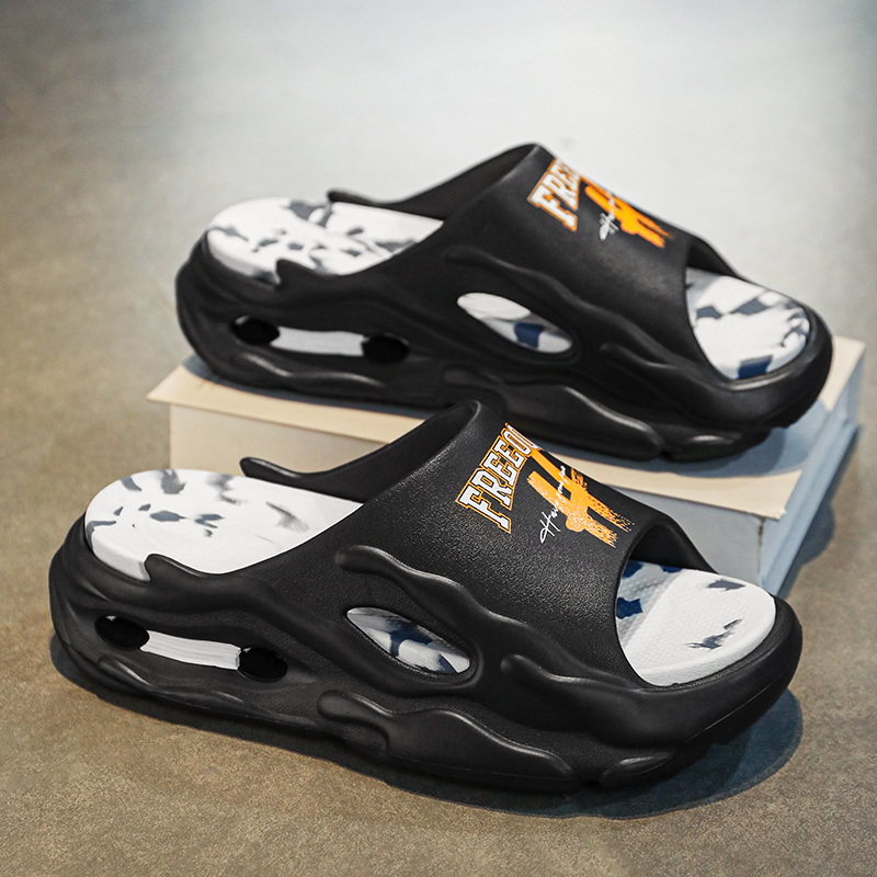 Papuci de plajă la modă pentru bărbați, de vară, pentru adolescenți, care se simt ca și cum ar păși pe excremente, pentru sport, băieți, cu talpă groasă, fără miros urât.