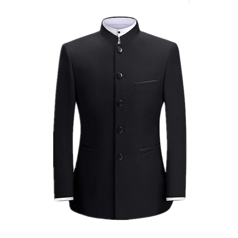 Luksuslik Zhongshani ülikond, meeste noorte pulmakleit, moebrändi õhuke hiina stiilis stand-kraega ülikond, hiina stiilis tangi ülikond