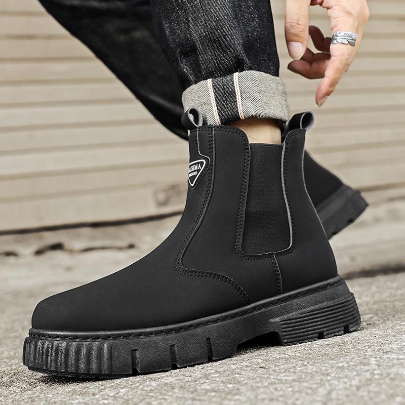 Cizme Martin pentru bărbați, stil retro casual britanic, cu mânecă înaltă, toamnă, sport, groase, cizme de scule