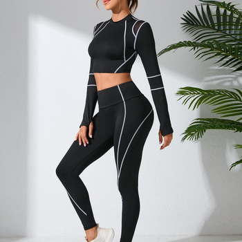 Euroopa ja Ameerika spordiriietus, talvine liibuv pikkade varrukatega salendav kiiresti kuivav fitnessirõivas naistele, õues jooksmiseks mõeldud joogaülikond