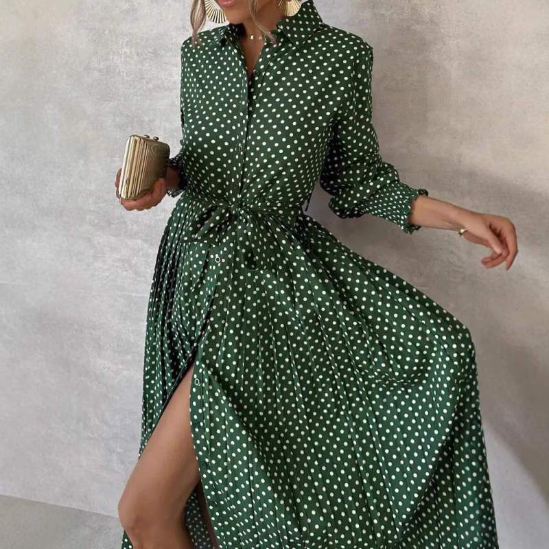 2024 în stoc Transfrontalier Amazon AliExpress Toamnă Agrement Rochie cu mânecă lungă, cu onduleuri lungi