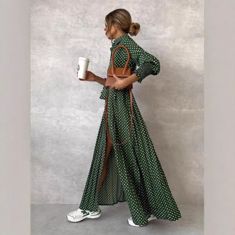 2024 în stoc Transfrontalier Amazon AliExpress Toamnă Agrement Rochie cu mânecă lungă, cu onduleuri lungi