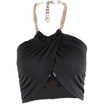 Euroopa ja Ameerika metallketiga seljata kaelusega vest naistele Instagramis populaarne lühikeste nabaosadega topp kevad- ja sügisdisain