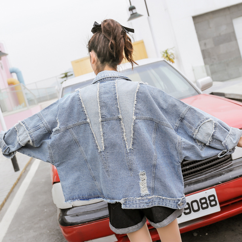 Jachetă din denim neregulată pentru femei, cu imprimeu transfrontalier Europa-SUA, dintr-o singură piesă, Agent 6876, vânzare rapidă Amazon