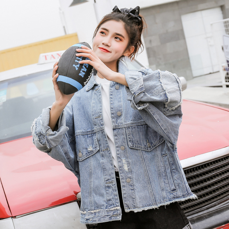 Jachetă din denim neregulată pentru femei, cu imprimeu transfrontalier Europa-SUA, dintr-o singură piesă, Agent 6876, vânzare rapidă Amazon