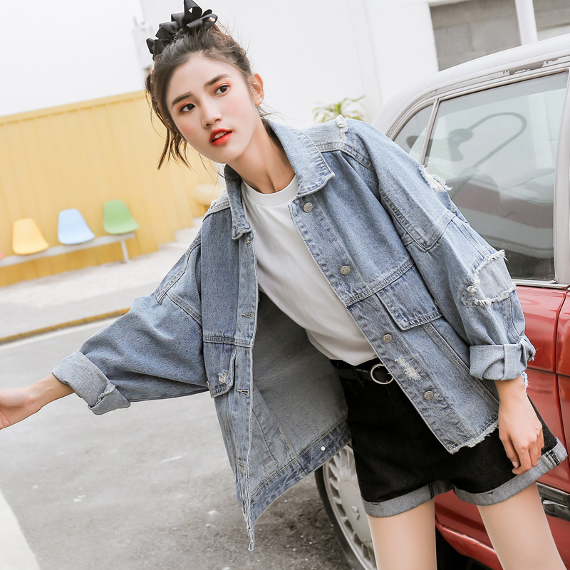 Jachetă din denim neregulată pentru femei, cu imprimeu transfrontalier Europa-SUA, dintr-o singură piesă, Agent 6876, vânzare rapidă Amazon