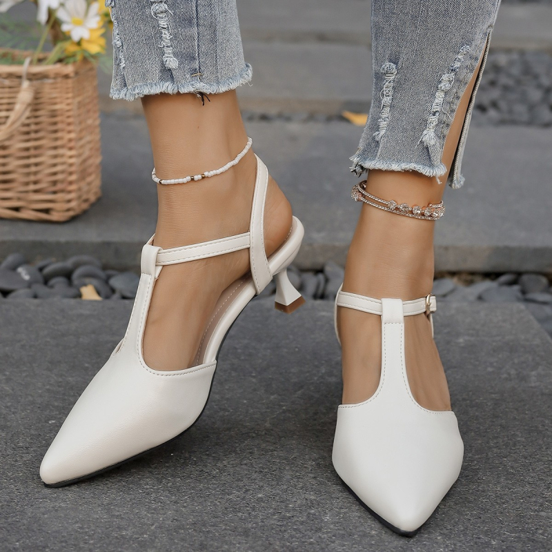 Sandale Baotou pentru femei, stil coreean, cu vârf ascuțit, mărime mare, cu o singură cataramă, pentru primăvară și vară 2025