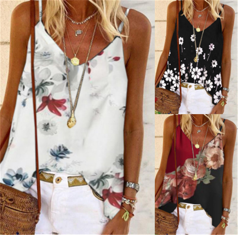 Wish Amazon Aliexpress Letné dámske tričko 2023 Móda Trendy potlačené tielko Dámska móda Všestranná