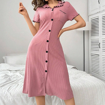 Amazon Európa és az Egyesült Államok határokon átnyúló nyári új szexi kardigán gombos rövid ujjú ruha hálóing otthoni női pizsama