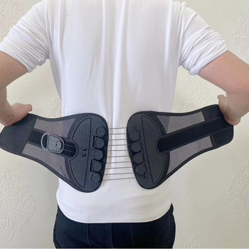 Suport lombar cu disc dublu-tragere, curea de susținere a taliei cu cordon presurizat, suport pentru talie pentru bărbați și femei, material respirabil cu plasă