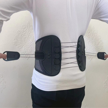 Suport lombar cu disc dublu-tragere, curea de susținere a taliei cu cordon presurizat, suport pentru talie pentru bărbați și femei, material respirabil cu plasă