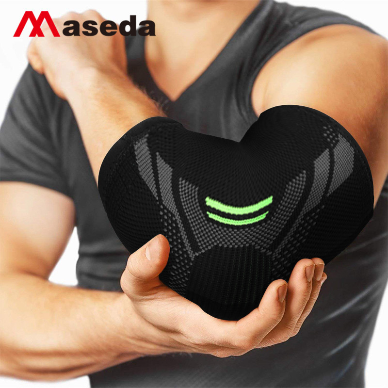 Didmeninė keturių spalvų, mašinomis elastinga megzta alkūnės apsauga, elastinga rankos apsauga, kvėpuojanti megzta rankos apsauga.