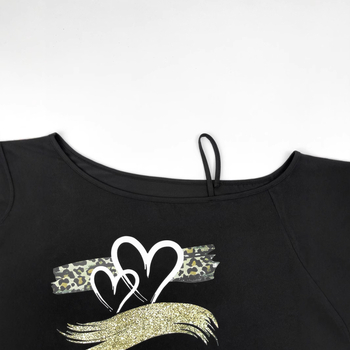 OD-028TEMU Amazon plus izmēra personības modes modes sieviešu leoparda mīlestības fliteru džemperis sievietēm