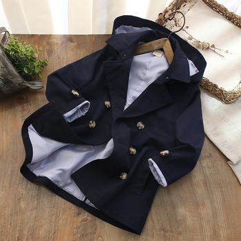 Παιδικό αντιανεμικό μπουφάν για αγόρια, σταυρωτό κορεάτικο παλτό, αντιανεμικό μεσαίου μήκους, άνοιξη και φθινόπωρο 2024