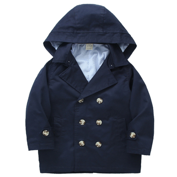 Παιδικό αντιανεμικό μπουφάν για αγόρια, σταυρωτό κορεάτικο παλτό, αντιανεμικό μεσαίου μήκους, άνοιξη και φθινόπωρο 2024