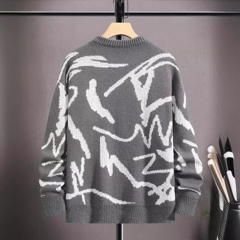 Pulover tricotat transfrontalier Temu Xiyin Amazon American Harajuku, stil retro, jacquard, primăvară și toamnă