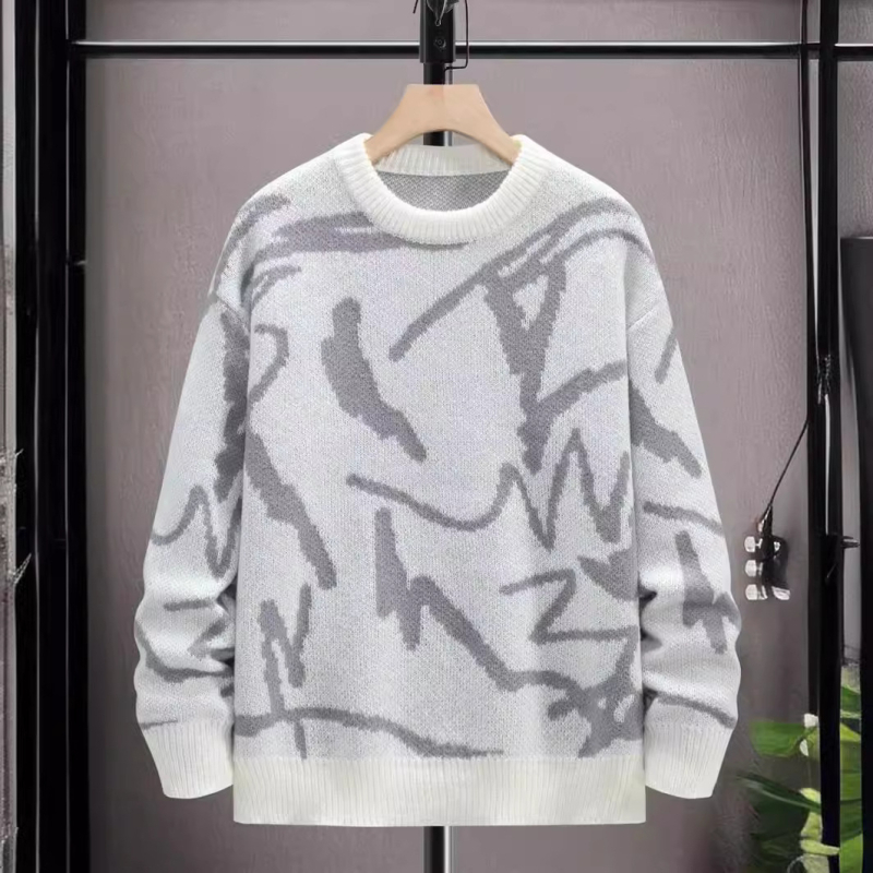 Pulover tricotat transfrontalier Temu Xiyin Amazon American Harajuku, stil retro, jacquard, primăvară și toamnă