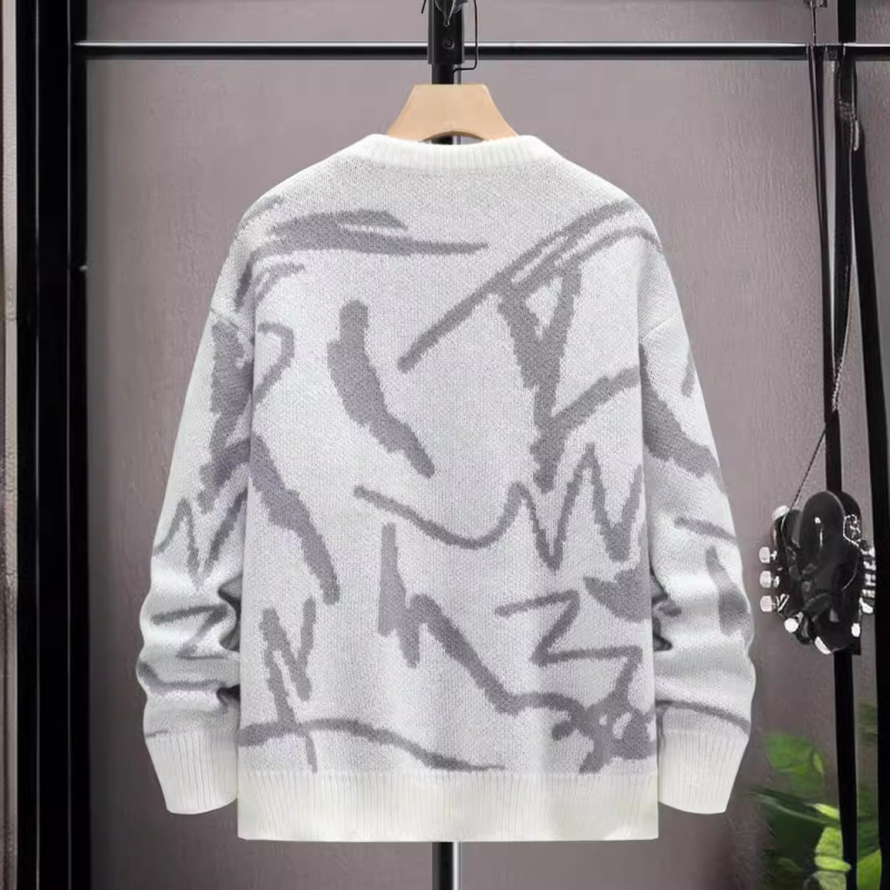 Pulover tricotat transfrontalier Temu Xiyin Amazon American Harajuku, stil retro, jacquard, primăvară și toamnă