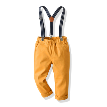 Poiste pikkade varrukatega särk-rihmaga pükste komplekt, laste beebipidu kleitide komplekt, koolihooaja riided