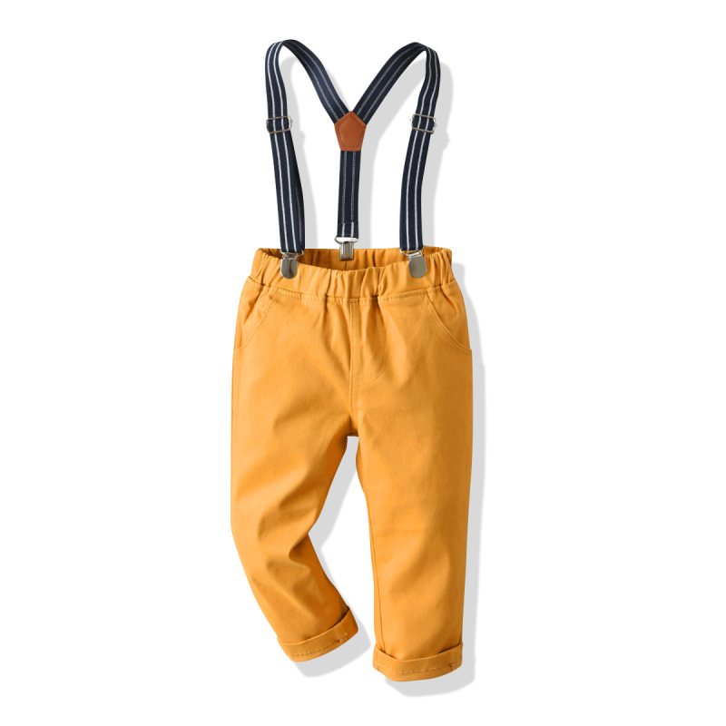 Poiste pikkade varrukatega särk-rihmaga pükste komplekt, laste beebipidu kleitide komplekt, koolihooaja riided