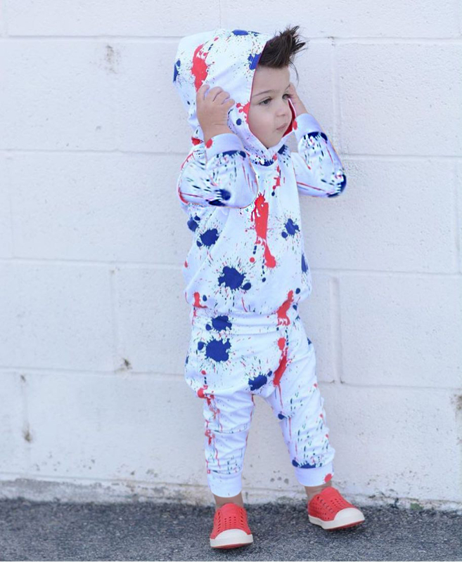 YM057 Παιδικά Ρούχα για Διασυνοριακή Χρήση στο Amazon Παιδικά Ρούχα Ευρωπαϊκό και Αμερικανικό Πουλόβερ με Μακρυμάνικο και Κουκούλα, Σετ Δύο Τεμαχίων, Tie-dye