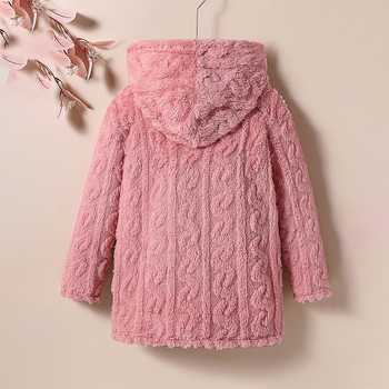 Zimski flanelski plišani kaput s kapuljačom i medvjedićem za djevojčice, topla odjeća za spavanje od koraljnog flisa za stariju djecu, zadebljana i topla