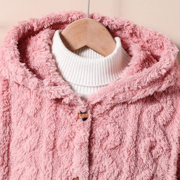 Zimski flanelski plišani kaput s kapuljačom i medvjedićem za djevojčice, topla odjeća za spavanje od koraljnog flisa za stariju djecu, zadebljana i topla