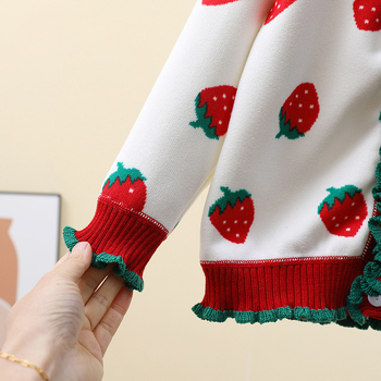 Βασικό πουκάμισο για κορίτσια Άνοιξη και Φθινόπωρο Μικρό και Μεσαίο Παιδικό Πλεκτό Ζακέτα Western στυλ Μικρό Παλτό Ολόσωμο Πουλόβερ με επένδυση φλις και ασορτί ύφασμα