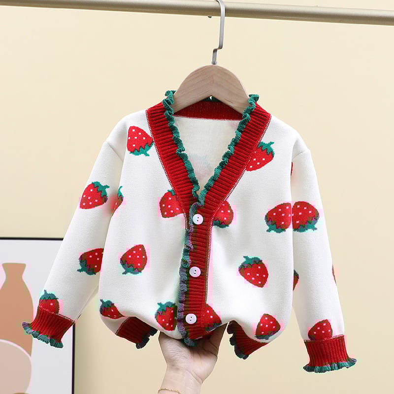 Βασικό πουκάμισο για κορίτσια Άνοιξη και Φθινόπωρο Μικρό και Μεσαίο Παιδικό Πλεκτό Ζακέτα Western στυλ Μικρό Παλτό Ολόσωμο Πουλόβερ με επένδυση φλις και ασορτί ύφασμα