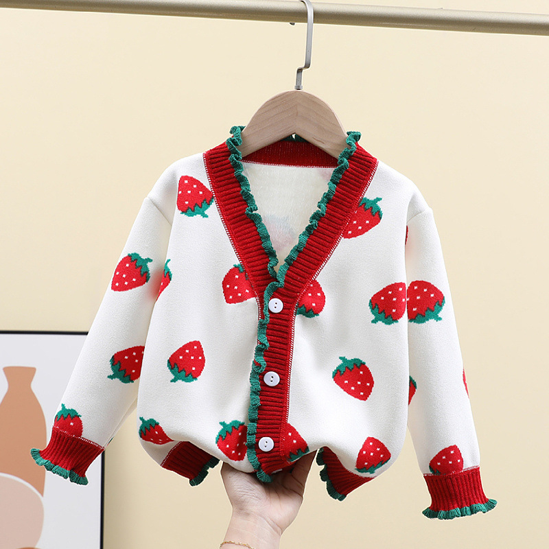 Βασικό πουκάμισο για κορίτσια Άνοιξη και Φθινόπωρο Μικρό και Μεσαίο Παιδικό Πλεκτό Ζακέτα Western στυλ Μικρό Παλτό Ολόσωμο Πουλόβερ με επένδυση φλις και ασορτί ύφασμα