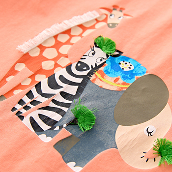 Uus tüdrukute kevadkostüüm, Euroopa ja Ameerika multifilmidega trükitud pluus, laste lühikeste varrukatega Euroopa ja Ameerika multifilmidega lasteriided hulgimüügist