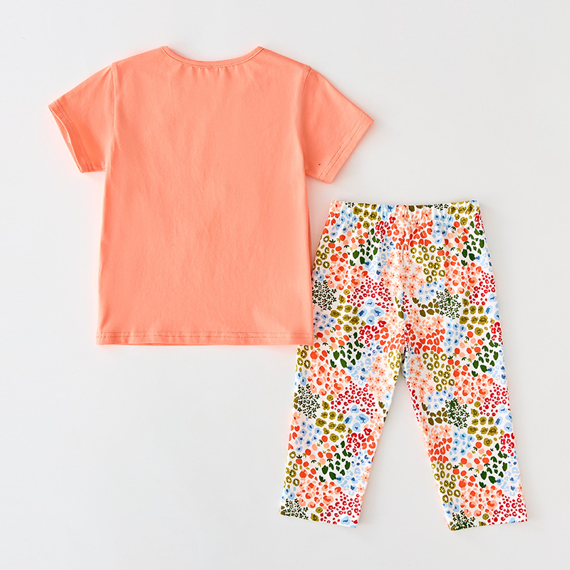 Uus tüdrukute kevadkostüüm, Euroopa ja Ameerika multifilmidega trükitud pluus, laste lühikeste varrukatega Euroopa ja Ameerika multifilmidega lasteriided hulgimüügist