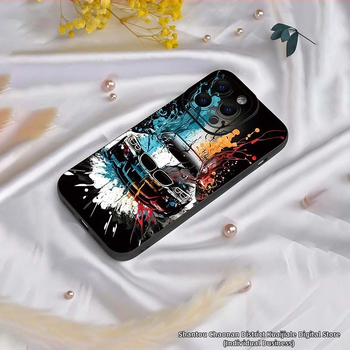 Apsauginis silikoninis dėklas „Splash ink cartoon“, skirtas „Apple 14ProMax/15/16 personality iPhone 13/12/11“ telefonui, 78 g