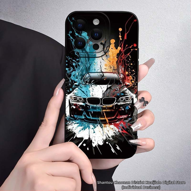 Apsauginis silikoninis dėklas „Splash ink cartoon“, skirtas „Apple 14ProMax/15/16 personality iPhone 13/12/11“ telefonui, 78 g