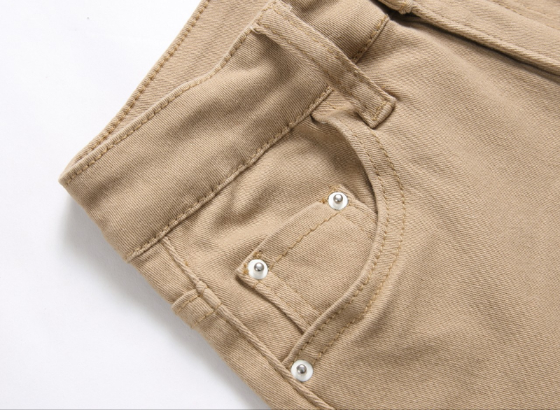 Furnizare pantaloni din denim kaki elastici, drepți, pentru comerț electronic transfrontalier