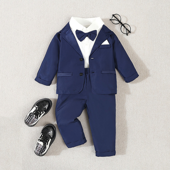 Laste ülikond, beebi sünnipäevakleit, Briti härrasmehe beebipoisi pulmakleit, lilleline poissi külaliskleit