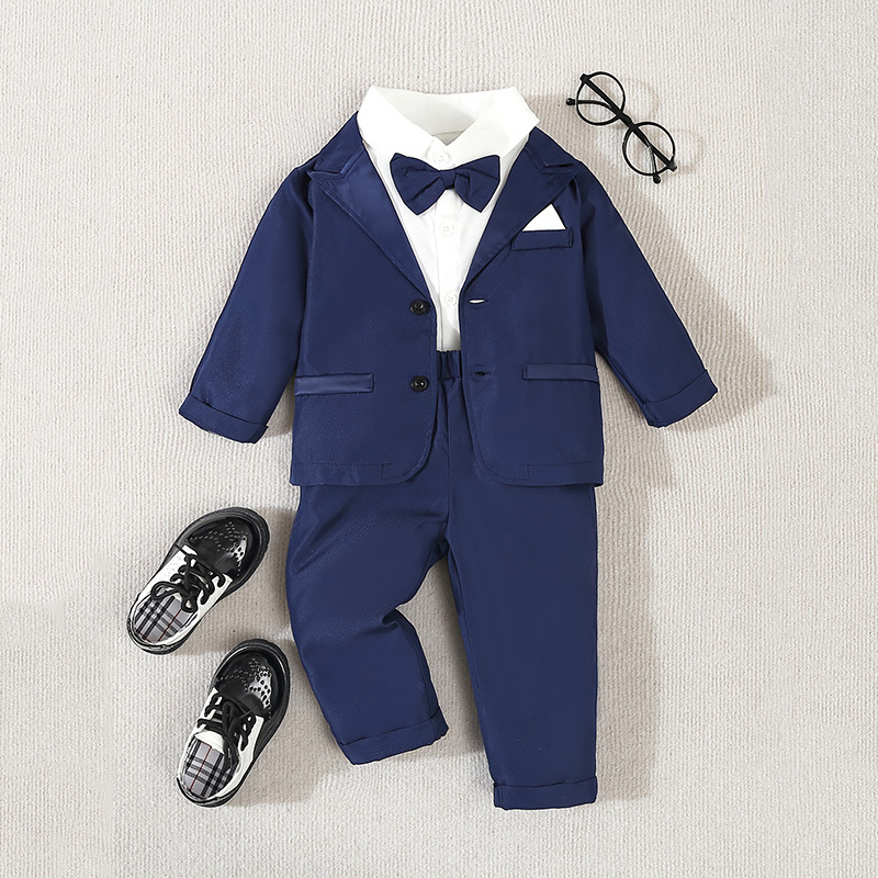 Laste ülikond, beebi sünnipäevakleit, Briti härrasmehe beebipoisi pulmakleit, lilleline poissi külaliskleit