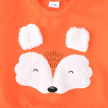 Kevad- ja sügisesed uued laste rebase tikandiga vabaaja vestid, terve põlvkond juukseid