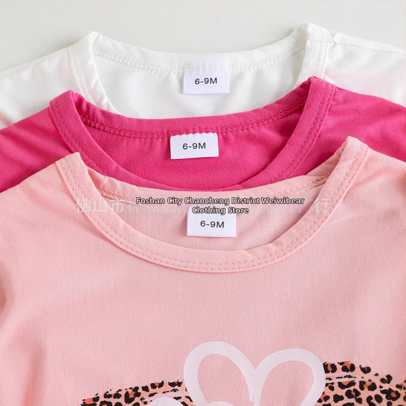 Лято 2025 нови продукти трансгранична електронна търговия експлозии във външната търговия момичета обичат леопардов принт тенденция с къс ръкав пържен уличен костюм