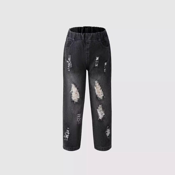 Euroopa ja Ameerika väliskaubanduse laste riided uued tüdrukute suurte aukudega retro teksad vabaaja retuusid koonusjad püksid pikad püksid