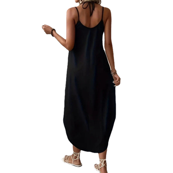 Független Állomás 2024 Határokon Átnyúló Európai és Amerikai Új Női Tiszta Színű, Függőleges, Hosszú Szoknya, Pántnélküli, Pántos, V Nyakú, Karcsúsított Ruha