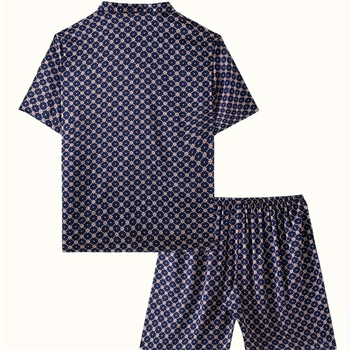 Uus suurte suuruste meeste pidžaamakomplekt koduriietele lühikeste varrukatega lühikesed püksid, mis on kodus hädavajalikud